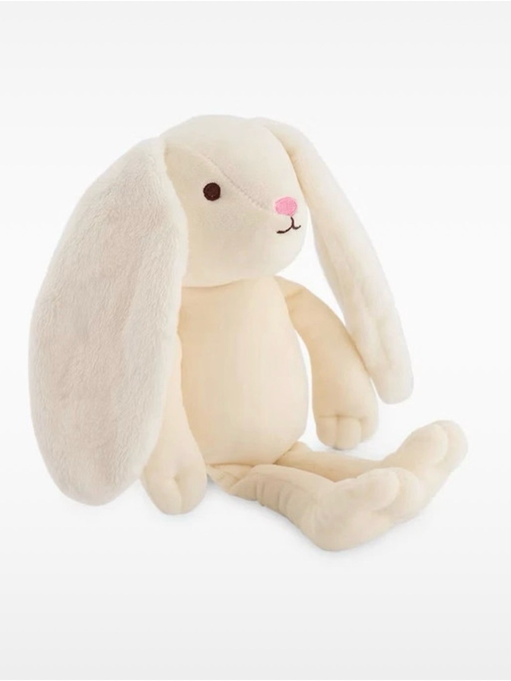 Source Unknown Cream Bunny Plush with Pink Nose and Brown Eyes